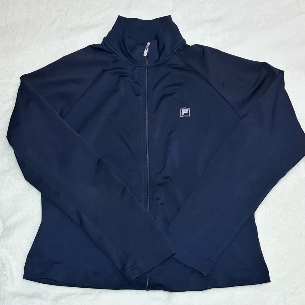 Fila Women's Navy Blue Sport Full-Zip Athletic Jacket - Size M